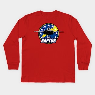 F-22 Raptor Patch Kids Long Sleeve T-Shirt